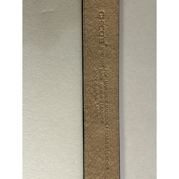 Chicos genuine leather belt 79984 Leopard Print Embossed Leather and Brass NWT - Picture 9 of 10